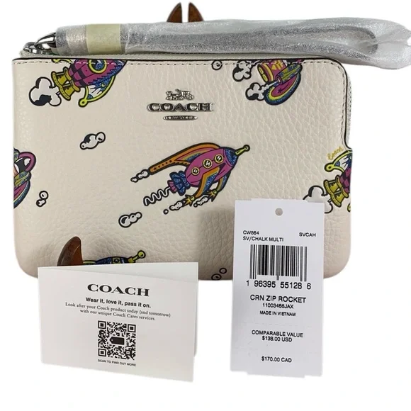 Coach Cosmic Coach Rocket Jax Corner Zip Wristlet - Picture 1 of 15